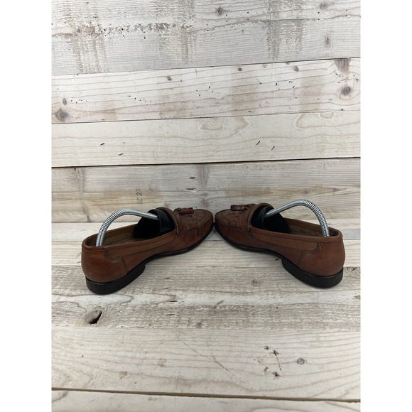 Giorgio Brutini Mens 8.5 Leather Patchwork Loafer Tassel Shoes 014-3600 Brown - Picture 8 of 8